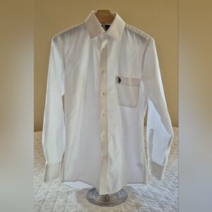 U.S. Polo Assn. White Slim Fit Dress Shirt for Men